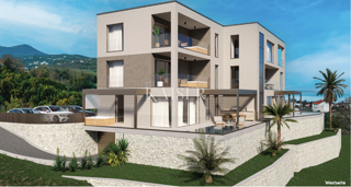 Abbazia - Ičići, terreno edificabile con progetto per edificio residenziale con vista mare