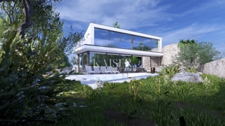 Isola di Krk, Žgaljići - terreno edificabile di 500 m2 con progetto per una casa familiare