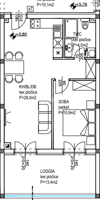 Appartamento Crvene kuće, Zadar, 86,18m2