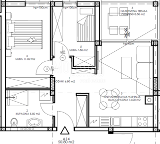 PULA – NOVOGRADNJA | Stan 50,80 m² 1. kat | terasa | garažno parkirno mjesto
