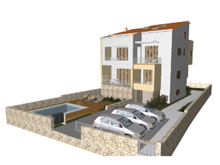VODICE – TERRENO EDIFICABILE 583 m², 150 m DALLA SPIAGGIA, COSTRUZIONE INIZIATA