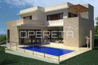 Terreno con permesso di costruzione per villa con piscina, 700 m2, LUN, isola di Pag