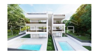 Nuova costruzione 137 m2 – Appartamento trilocale con piscina e vista mare, Piano terra, Sukošan