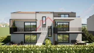 Istria, Parenzo – Nuovo edificio con vista, primo piano, moderno appartamento con 2 camere da letto e due terrazze