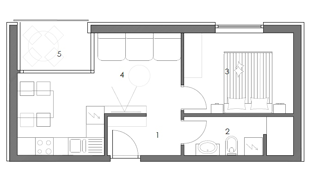 Appartamento al piano terra, giardino, parcheggio, Medolino, NUOVO