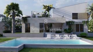 KRK - MALINSKA, villa moderna con piscina, palestra e vista mare (E)