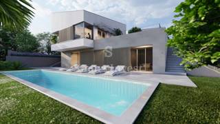 KRK - MALINSKA, villa moderna con piscina e vista mare