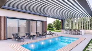 Zona di Krk, bellissimo appartamento al 1° piano con giardino e piscina, in vendita!