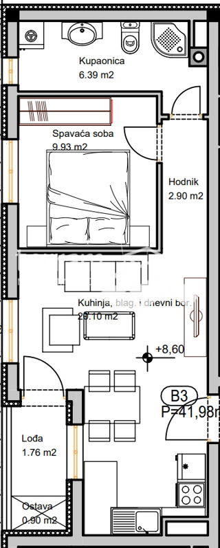 Istria, Pola, Centro, appartamento 41,98m2, nuova costruzione #in vendita