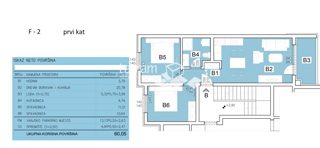 Istra, Pula, Šijana, appartamento 60,08 m2, 2 camere da letto + soggiorno, primo piano, #vendita