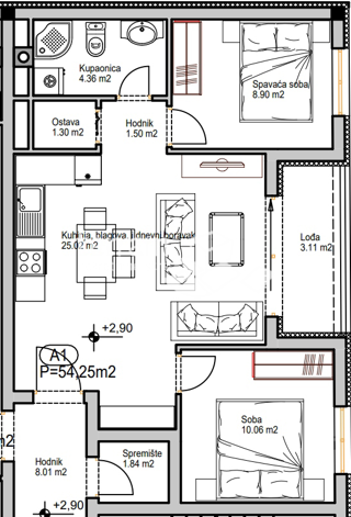 Istria, Pola, Centro, appartamento 54,79m2, nuova costruzione #in vendita