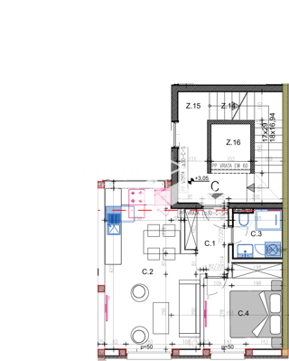 Istria, Pola, Veli vrh, appartamento 44,76 m2, primo piano, 1 camera da letto + soggiorno con angolo cottura, garage, NUOVO, #vendita