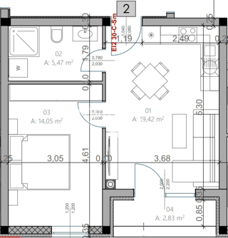 Istria, Pola, Monvidal, appartamento 50.07m2, 1SS+DB, NUOVO #vendita