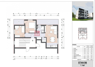 Appartamento Livada, Slavonski Brod, 63,42m2