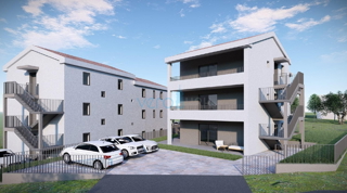 Bai Soline, isola di Krk, appartamento bilocale al piano, vista, nuova costruzione, in vendita