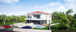 Malinska, isola di Krk, nuova costruzione, casa bifamiliare, piscina, vendita