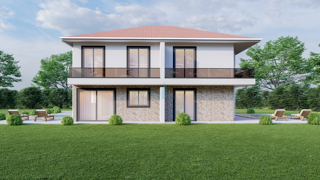 Malinska, isola di Krk, nuova casa bifamiliare, vista mare, in vendita