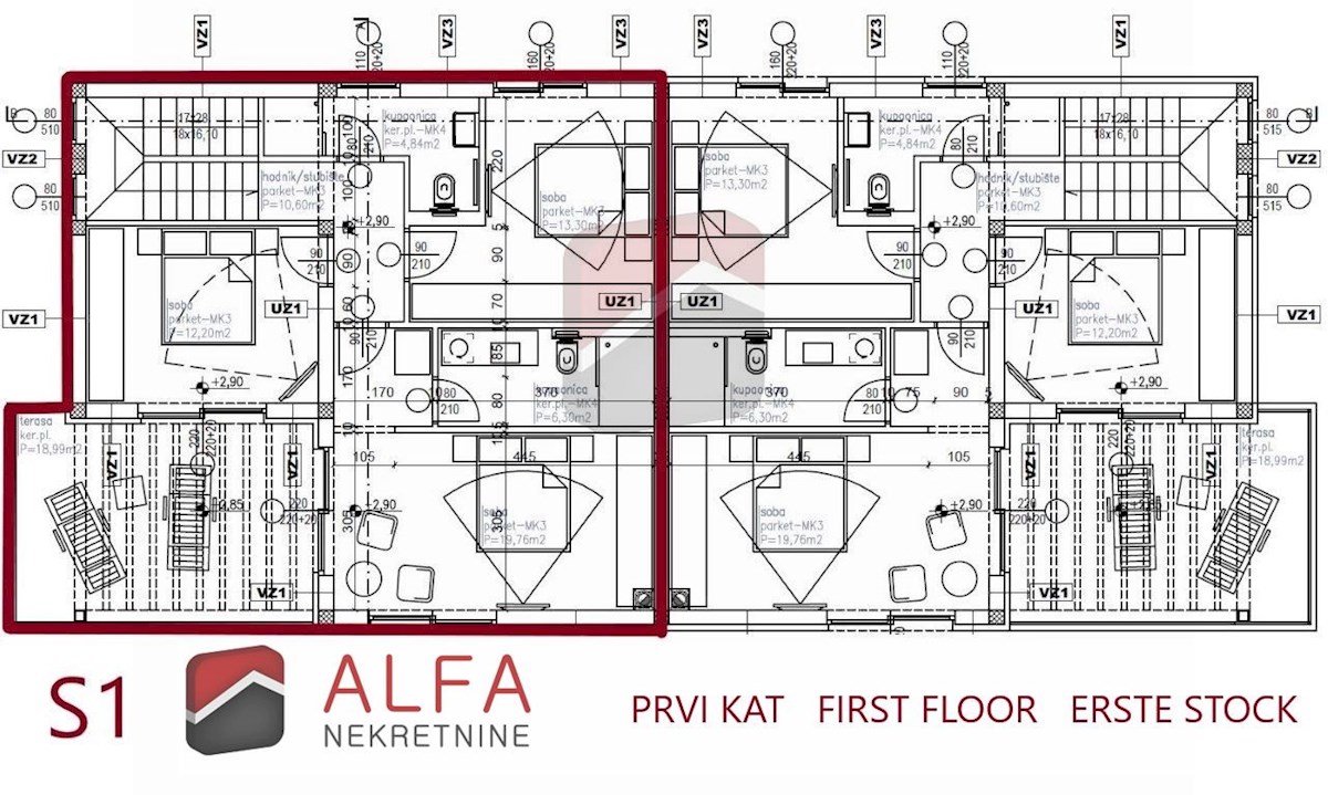 Croazia, Vodice – Nuova casa bifamiliare in vendita con garage, piscina e vista mare