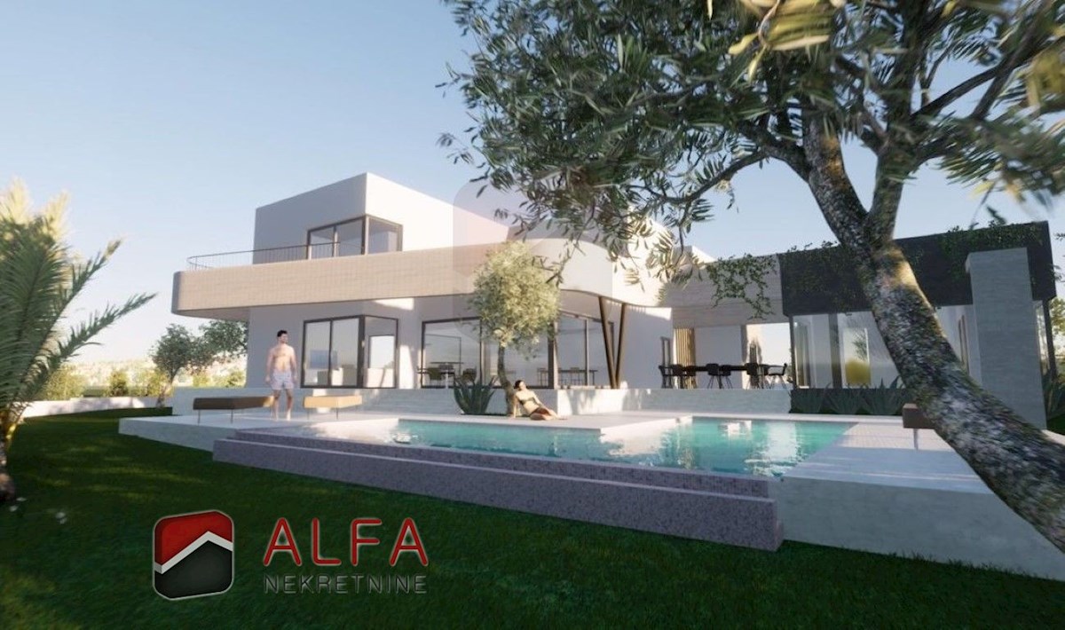 Croazia, Vodice – Imponente villa con piscina, garage e vista sul mare aperto