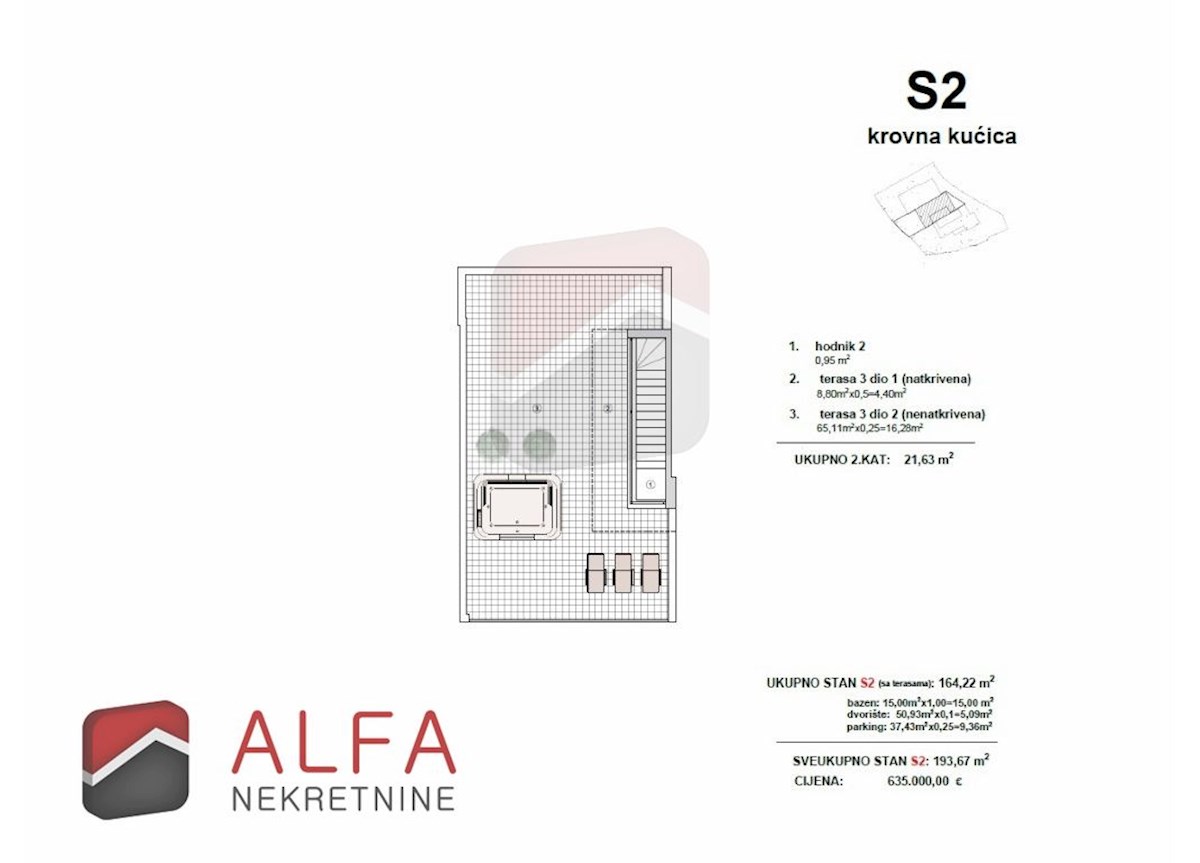 Croazia, Vodice – nuova costruzione, appartamento su tre livelli in vendita, piscina, terrazza sul tetto, cortile, vista mare