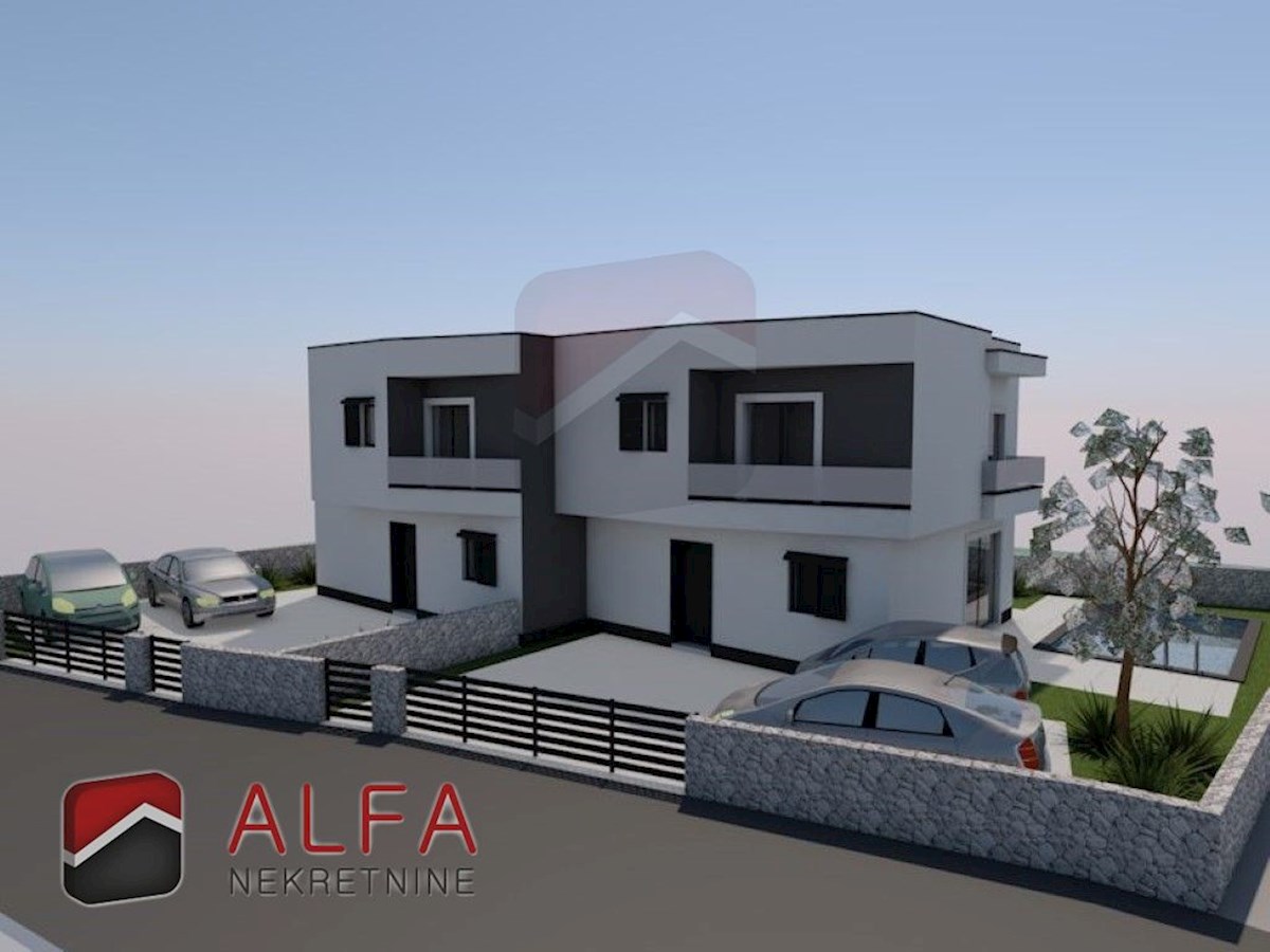 Croazia, Tribunj – nuova casa bifamiliare in vendita, piscina, a 140 m dal mare