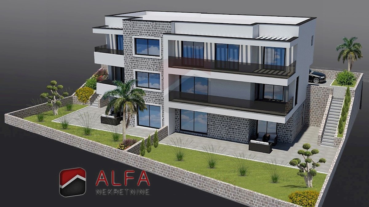 Croazia, Vodice, nuova confortevole casa bifamiliare con piscina e vista mare