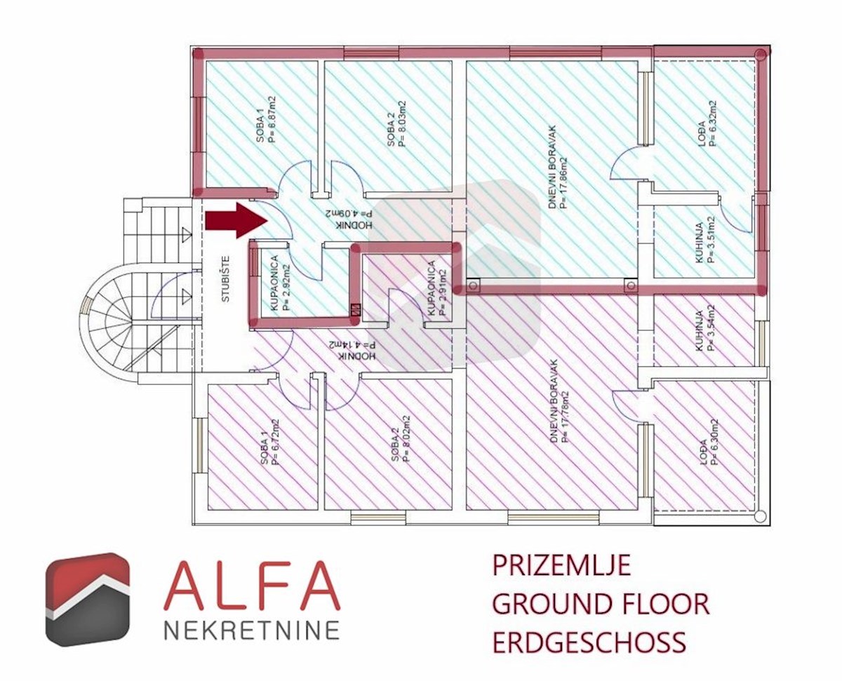 Croazia, Vodice – appartamento con due camere da letto in vendita al piano rialzato, vicino al mare