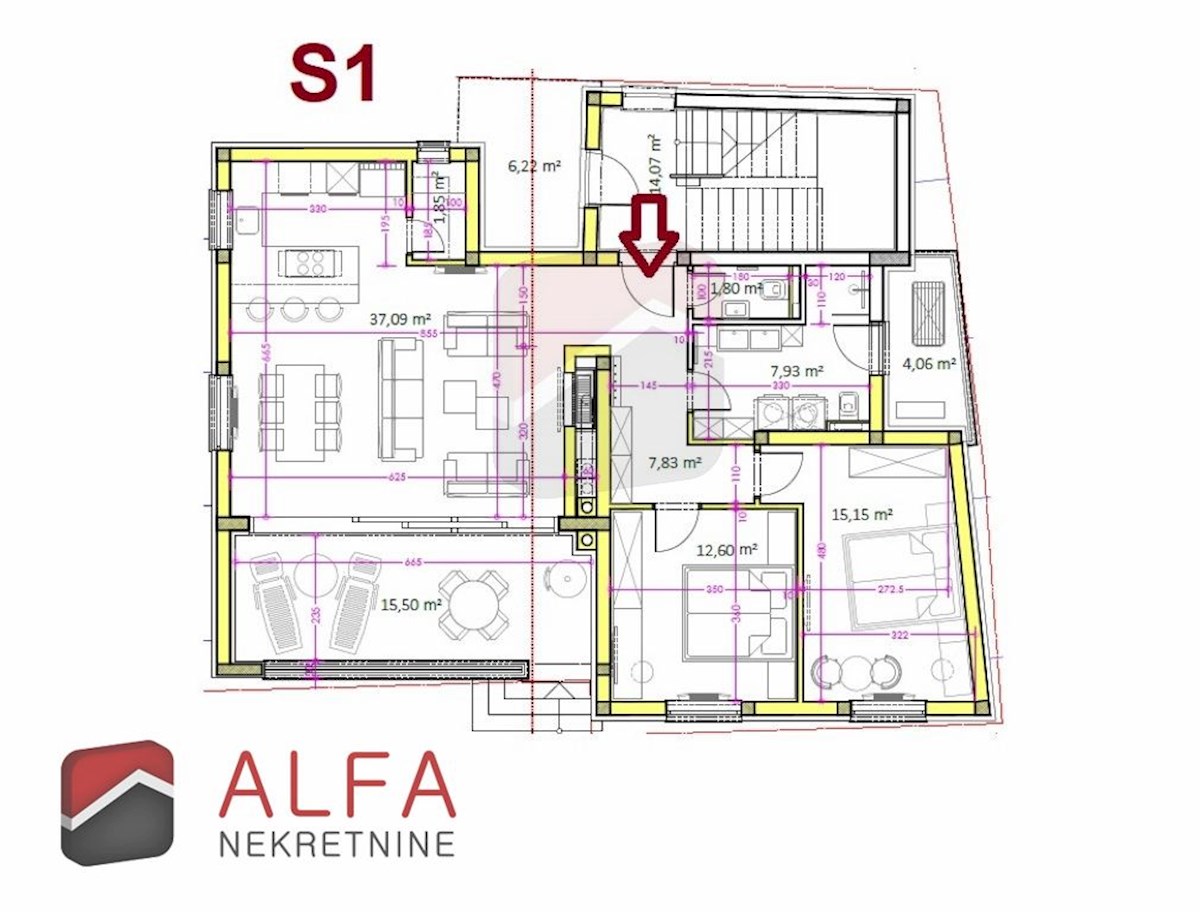 Croazia, Vodice – nuovo appartamento al piano terra in vendita, con giardino, 40 m dal mare