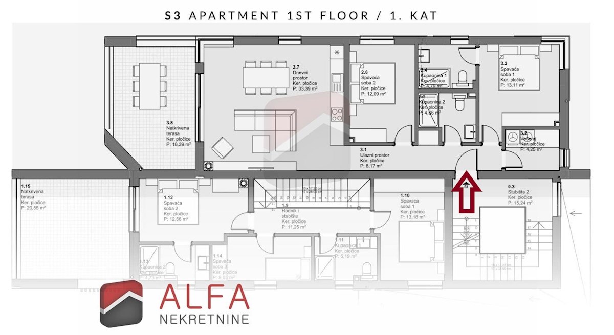 Croazia, Vodice, nuovo appartamento in vendita, primo piano, vista mare