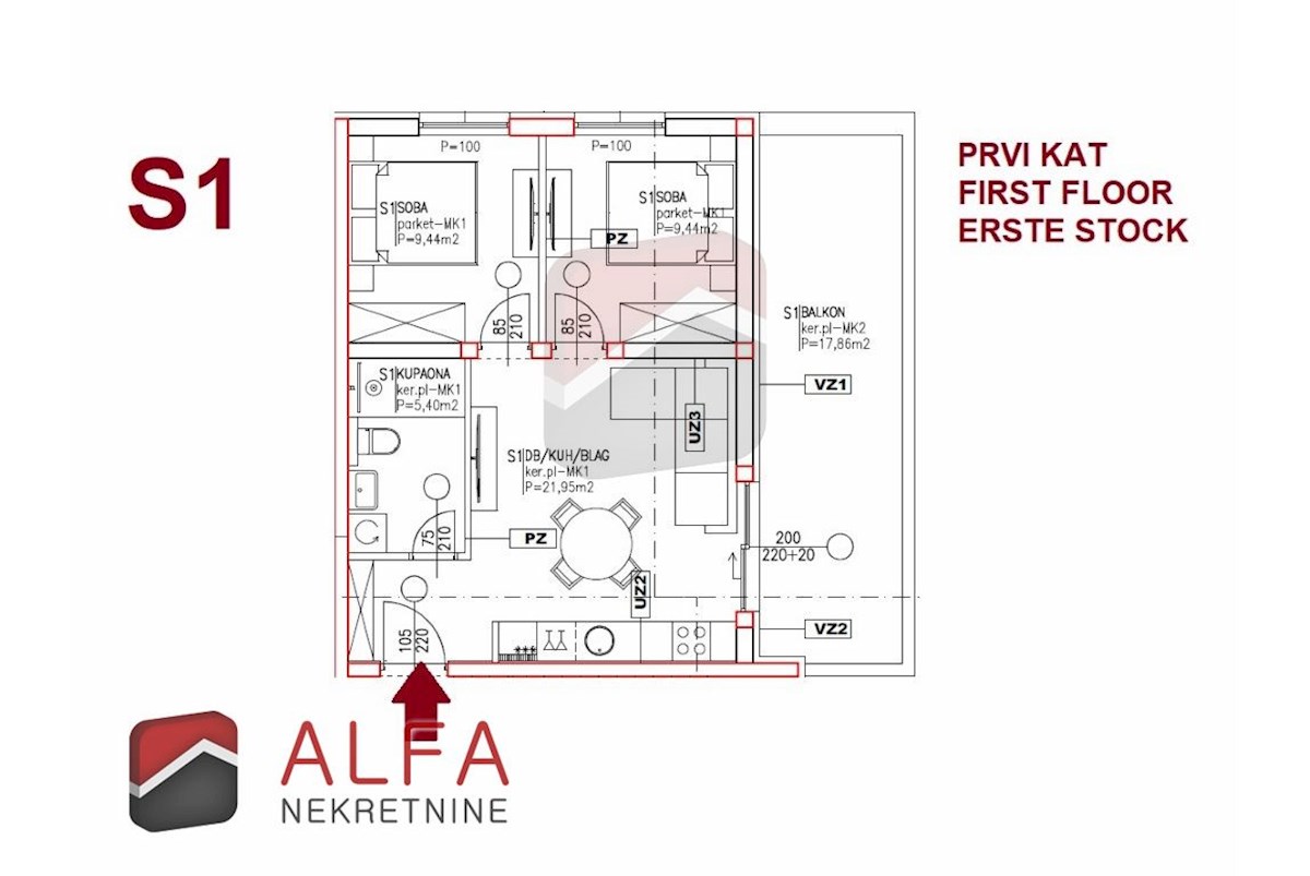Croazia, Vodice, Srima – nuova costruzione, appartamento bilocale in vendita, primo piano