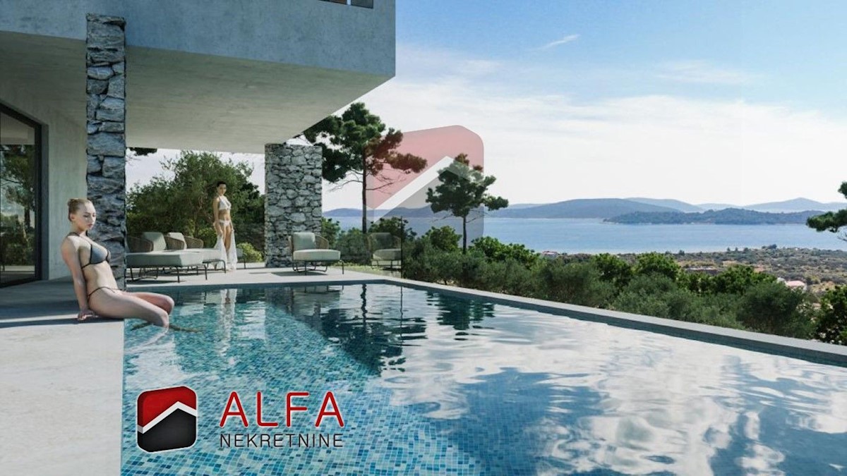 Croazia, Vodice, in vendita è una nuova villa moderna con piscina e vista mare