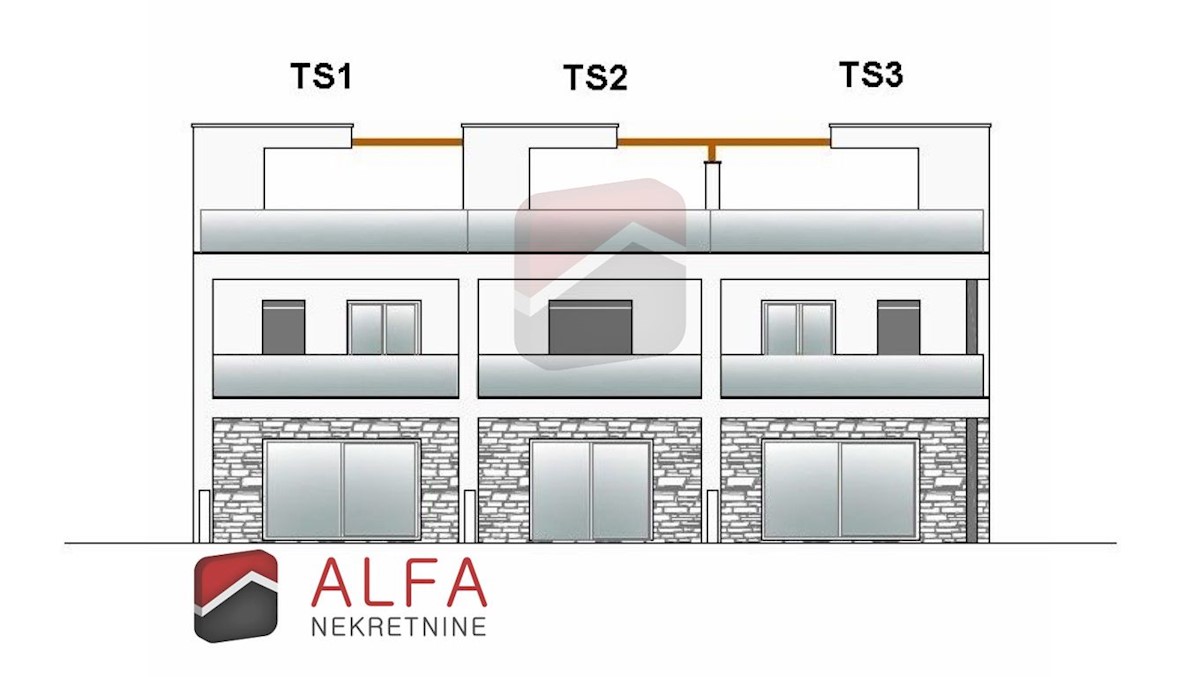 Croazia, Tribunj, Sovlje, TS2 B, nuova casa moderna a schiera con piscina in vendita