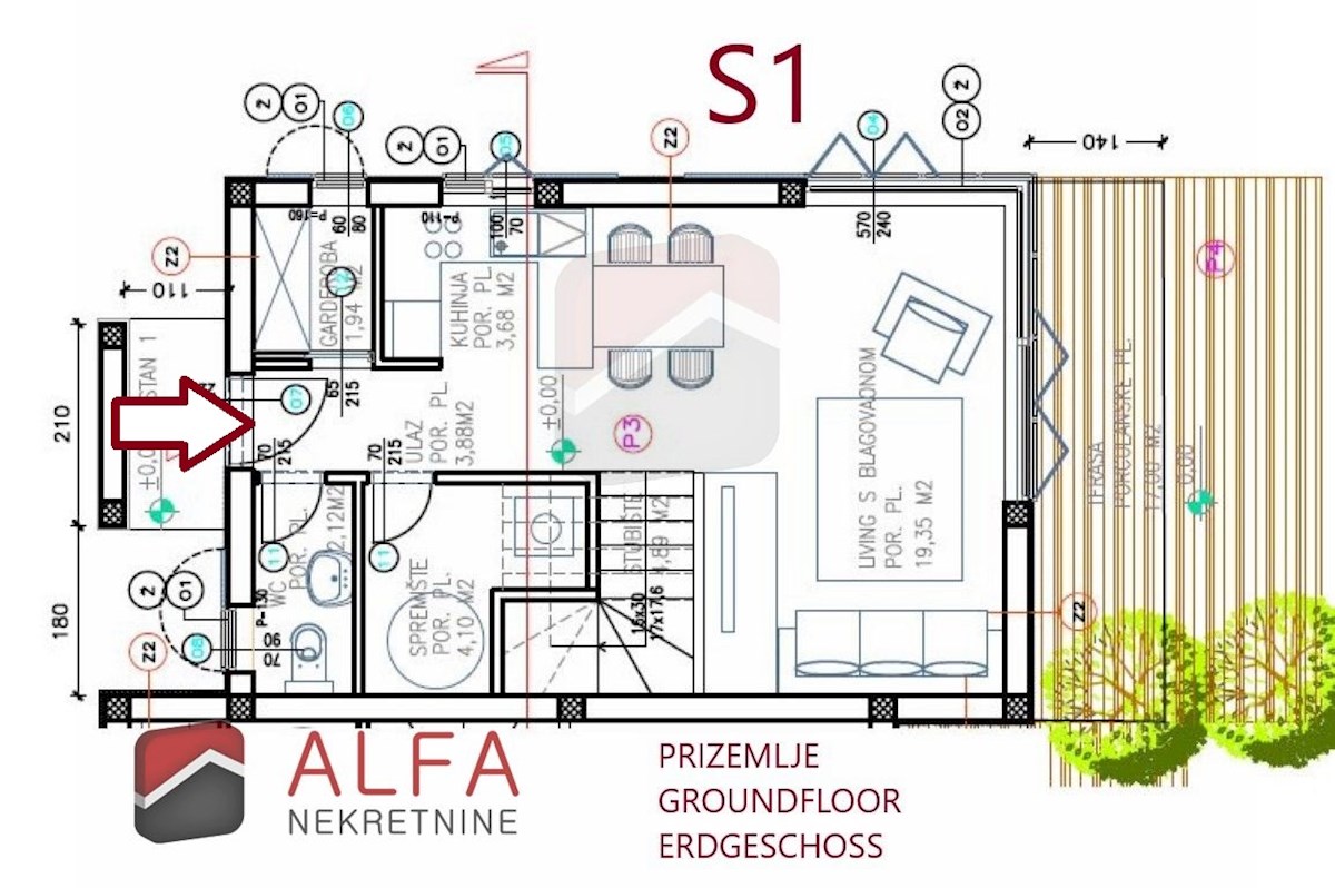 Croazia, Vodice, NUOVA COSTRUZIONE, casa a schiera a due piani in vendita, con giardino privato