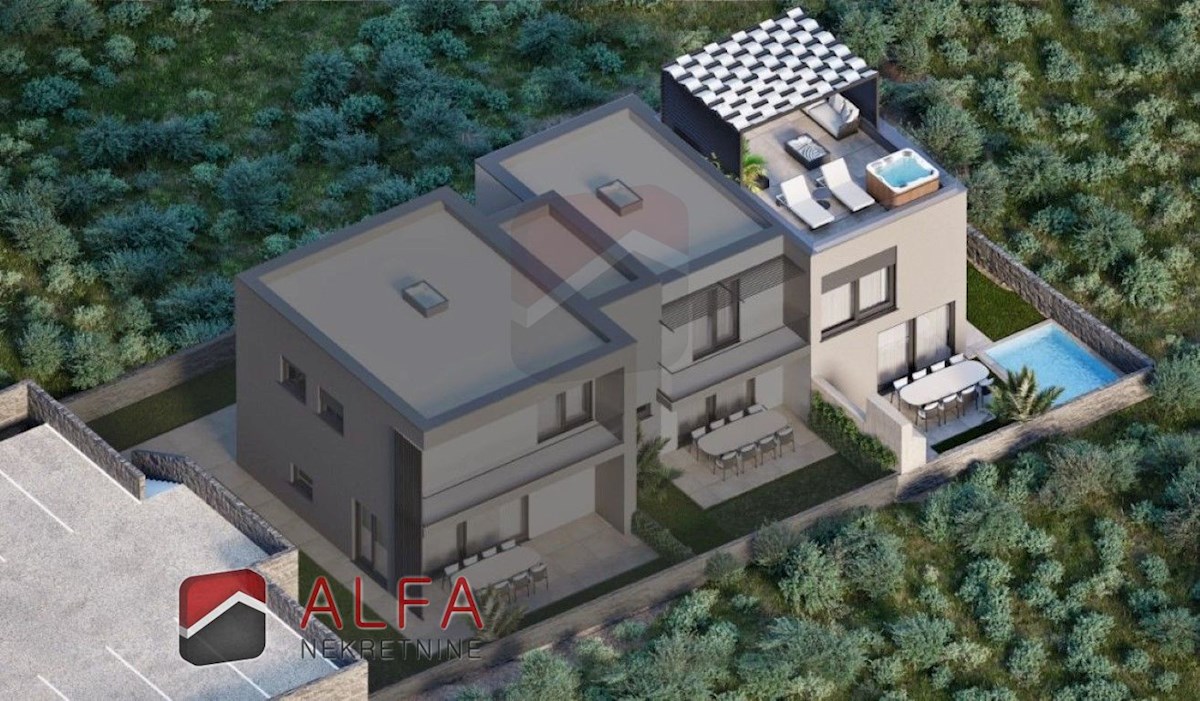 Croazia, Vodice, NUOVA COSTRUZIONE, casa a schiera a due piani in vendita, con giardino privato