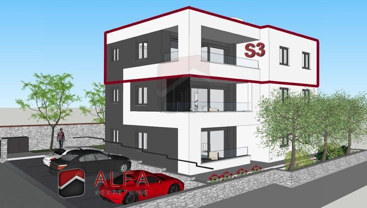 Croazia, Vodice – posizione attraente, nuovo appartamento in vendita, secondo piano, 40 m dal mare