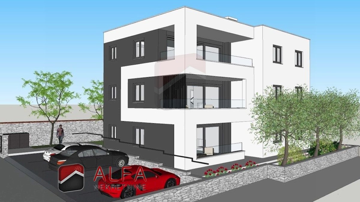 Croazia, Vodice – posizione attraente, nuovo appartamento in vendita, secondo piano, 40 m dal mare