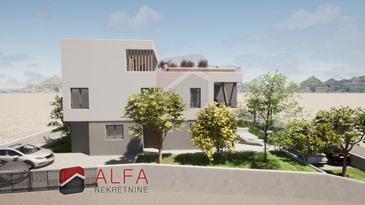 Croazia, Vodice, nuova costruzione, appartamento duplex in vendita con ampia terrazza e vista mare
