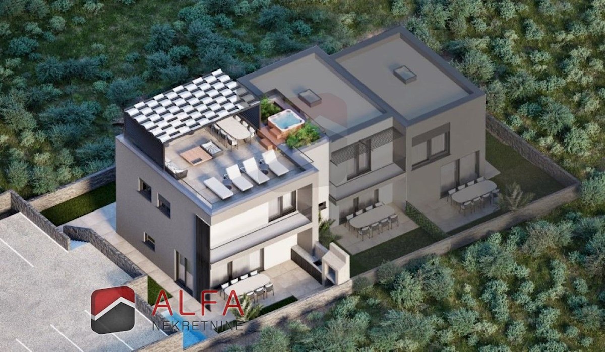 Croazia, Vodice, NUOVA COSTRUZIONE, casa a schiera a due piani in vendita, con giardino privato
