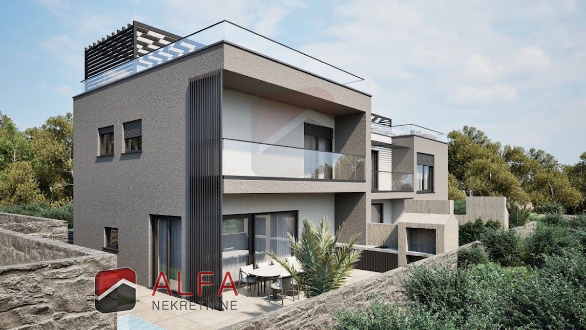 Croazia, Vodice, NUOVA COSTRUZIONE, casa a schiera a due piani in vendita, con giardino privato