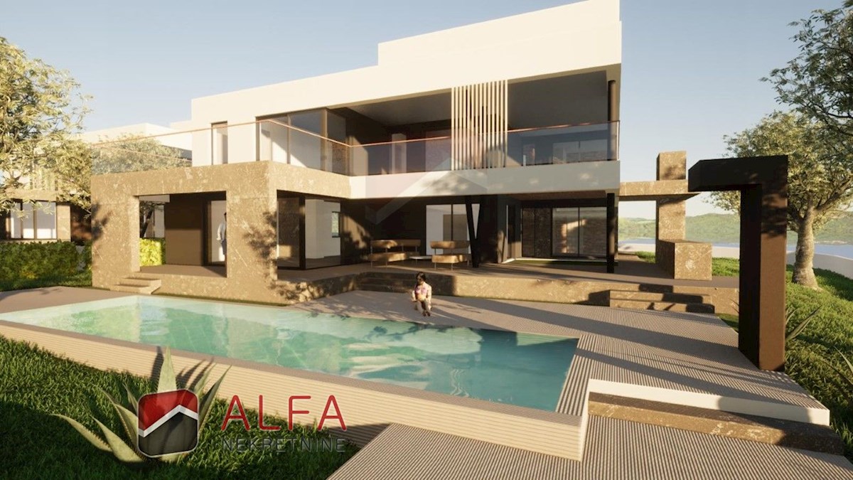 Croazia, Vodice – villa moderna in vendita, con piscina, garage e vista panoramica sul mare
