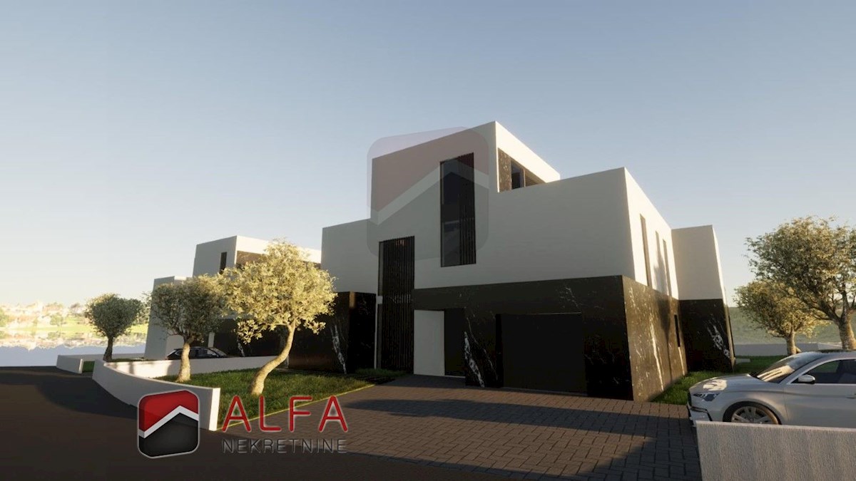 Croazia, Vodice – villa moderna in vendita, con piscina, garage e vista panoramica sul mare