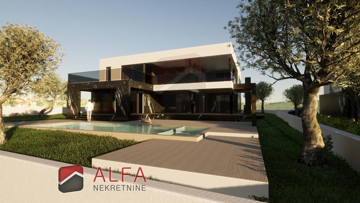 Croazia, Vodice – villa moderna in vendita, con piscina, garage e vista panoramica sul mare