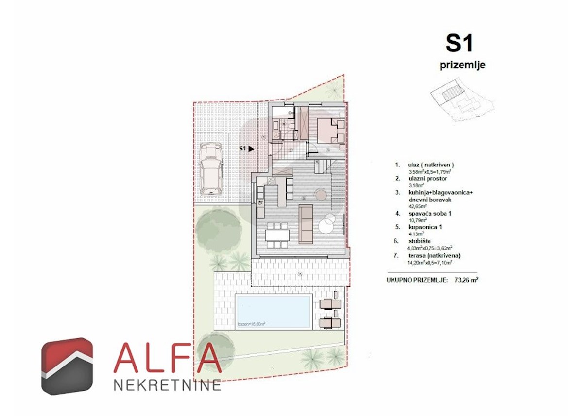 Croazia, Vodice, nuova costruzione – appartamento su due livelli con piscina e giardino, vista mare