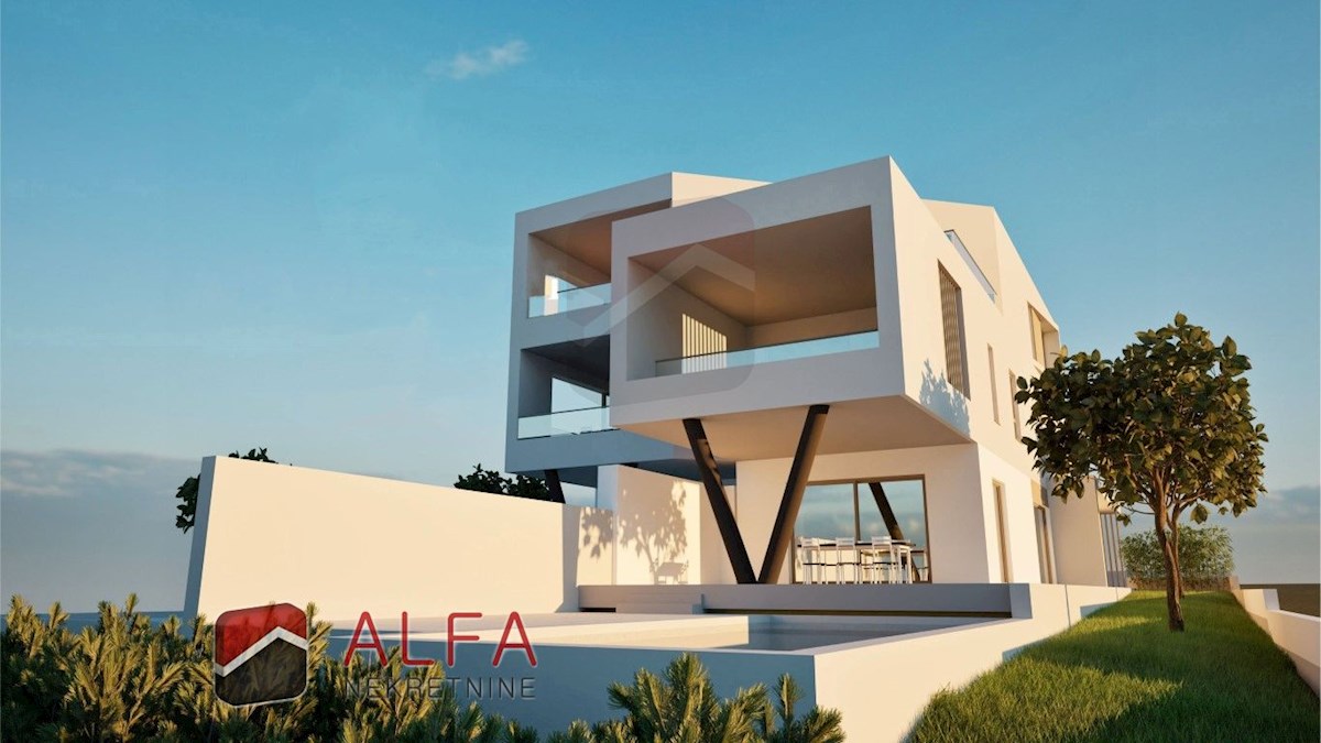 Croazia, Vodice – nuovo appartamento su due livelli in vendita, piscina, giardino, vista mare