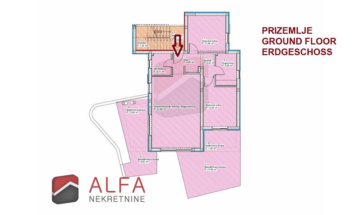 Croazia, Vodice – nuovo e confortevole appartamento al piano terra in vendita con giardino di 120 m²