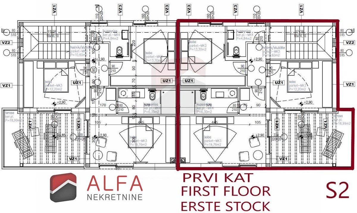 Croazia, Vodice – Nuova casa bifamiliare in vendita con garage, piscina e vista mare