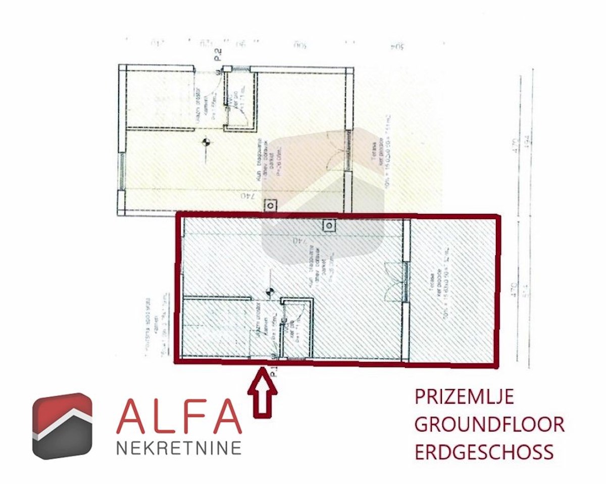 Croazia, Jadrija – casa bifamiliare in vendita, giardino e piccola piscina