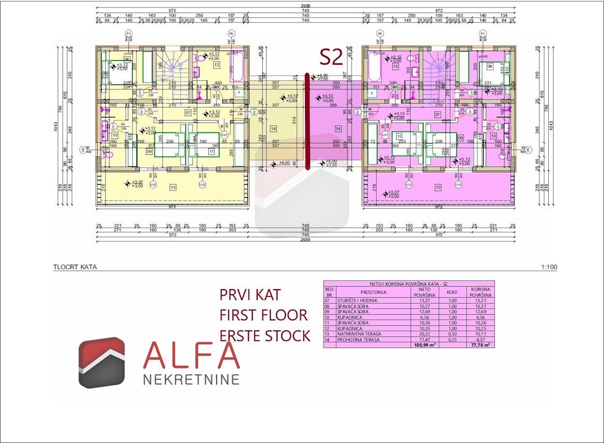 Croazia, Vodice – nuova casa bifamiliare in vendita con piscina e garage
