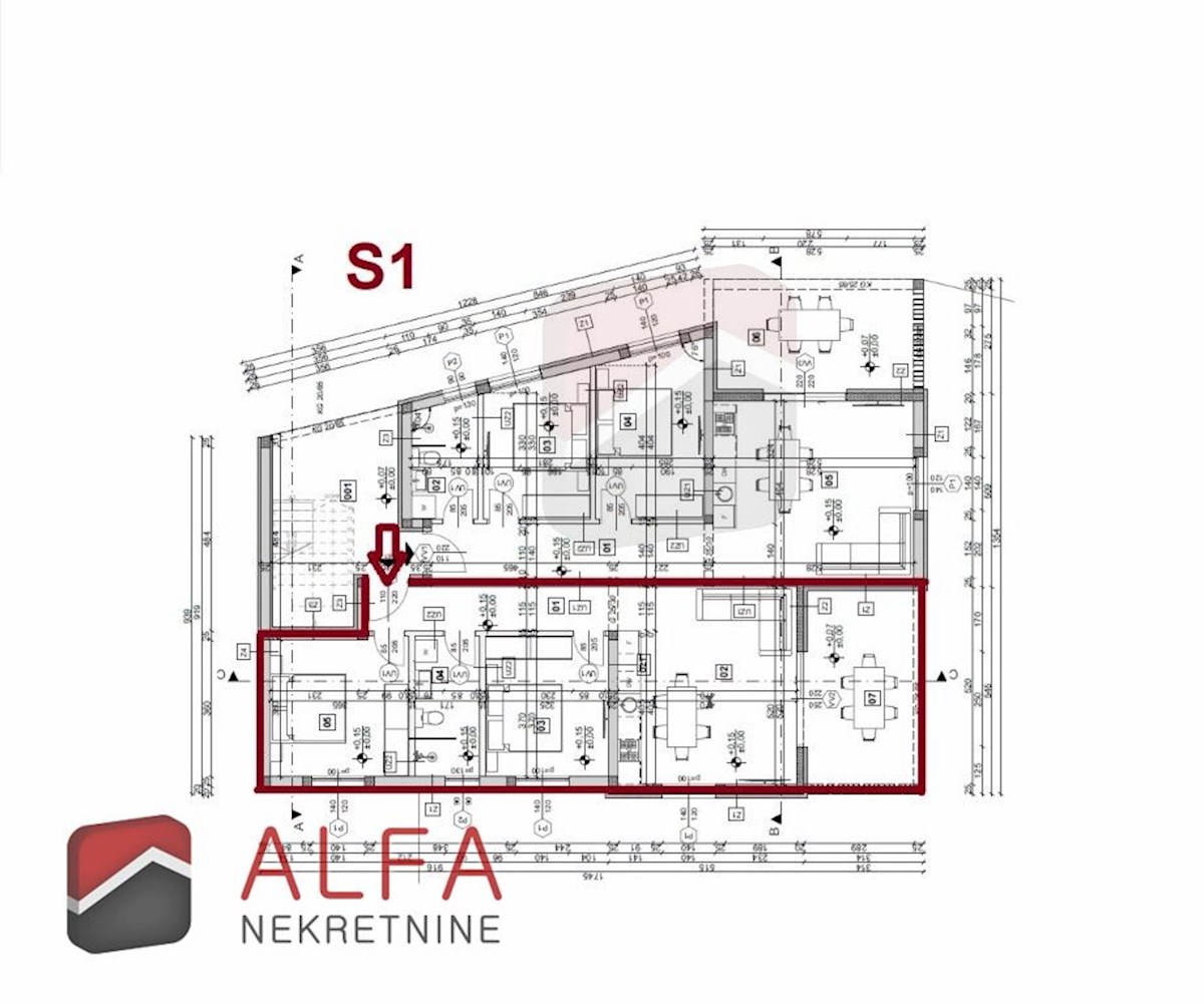 Croazia, Vodice, nuova costruzione, appartamento in vendita con due camere da letto, piano terra, giardino