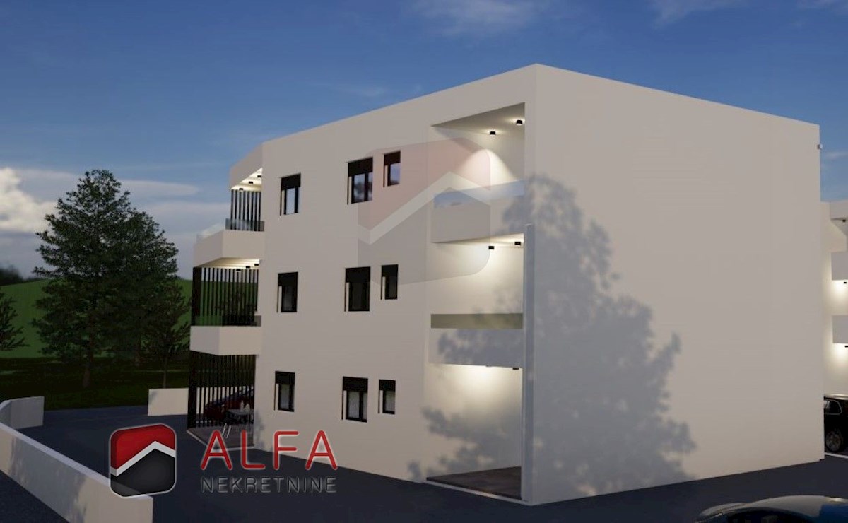 Croazia, Vodice, nuova costruzione, appartamento in vendita con due camere da letto, piano terra, giardino
